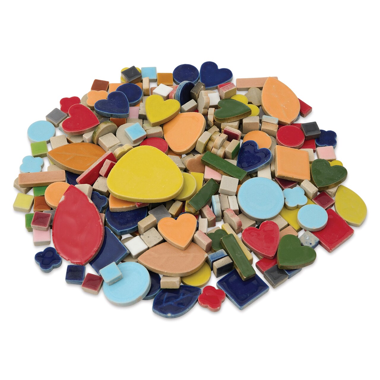 Jennifer’s Mosaics Ceramic Assorted Shapes Tiles - Mixed Shapes, 1 lb